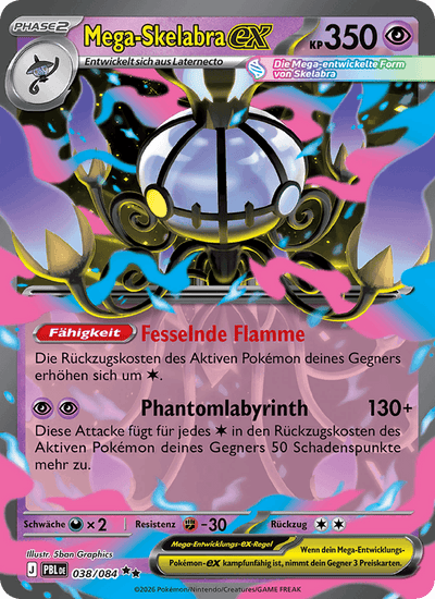Mega-Skelabra-ex 038/084 Dunkelnacht Pokémon Karte