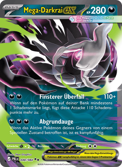 Mega-Darkrai-ex 048/084 Dunkelnacht Pokémon Karte
