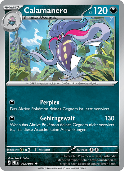 Calamanero 052/084 Dunkelnacht Pokémon Karte