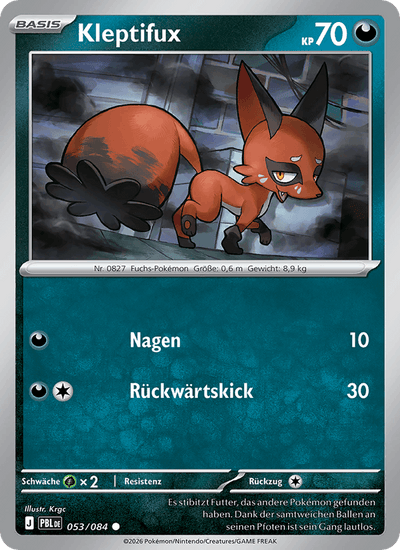 Kleptifux 053/084 Dunkelnacht Pokémon Karte