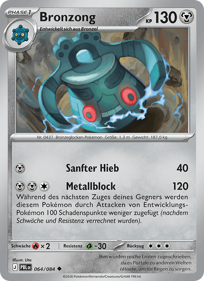 Bronzong 064/084 Dunkelnacht Pokémon Karte
