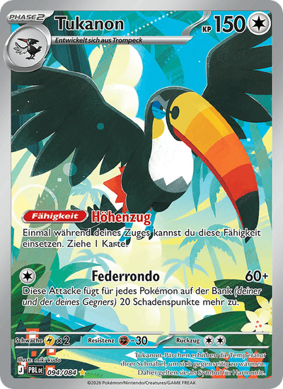 Tukanon 094/084 Dunkelnacht Pokémon Karte