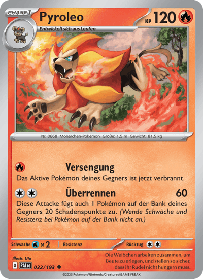 Pyroleo 032/193 Entwicklungen in Paldea Pokémon Karte