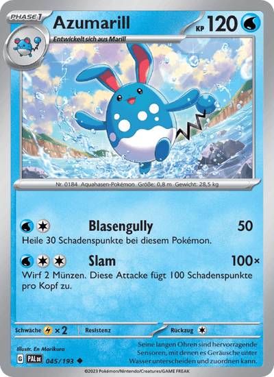 Azumarill 045/193 Entwicklungen in Paldea Pokémon Karte