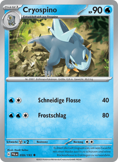 Cryospino 059/193 Entwicklungen in Paldea Pokémon Karte