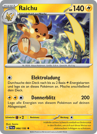 Raichu 064/193 Entwicklungen in Paldea Pokémon Karte