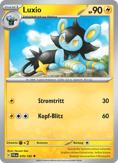 Luxio 070/193 Entwicklungen in Paldea Pokémon Karte