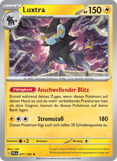 Luxtra 071/193 Entwicklungen in Paldea Pokémon Karte