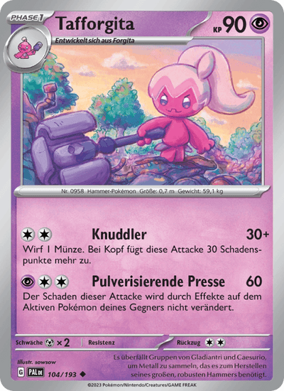 Tafforgita 104/193 Entwicklungen in Paldea Pokémon Karte