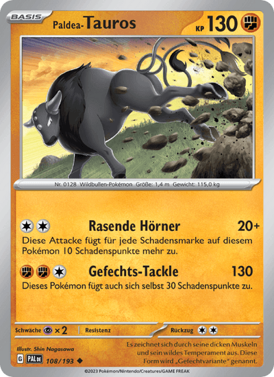 Paldea-Tauros 108/193 Entwicklungen in Paldea Pokémon Karte