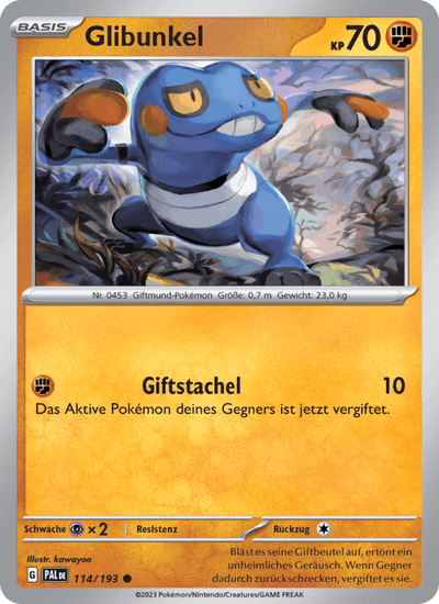 Glibunkel 114/193 Entwicklungen in Paldea Pokémon Karte