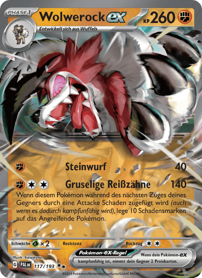 Wolwerock-ex 117/193 Entwicklungen in Paldea Pokémon Karte