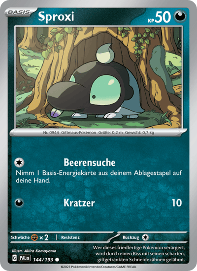 Sproxi 144/193 Entwicklungen in Paldea Pokémon Karte