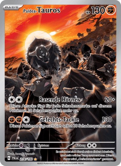 Paldea-Tauros 218/193 Entwicklungen in Paldea Pokémon Karte