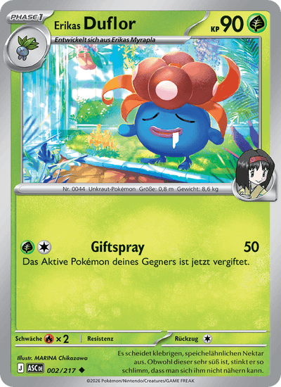 Erikas Duflor 002/217 Erhabene Helden Pokémon Karte