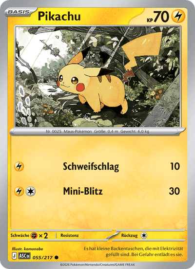 Pikachu 055/217 Erhabene Helden Pokémon Karte