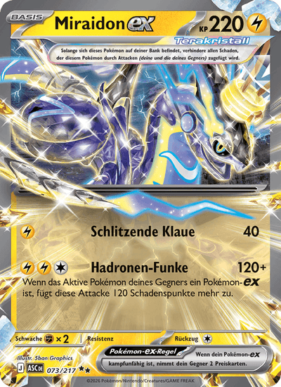Miraidon-ex 073/217 Erhabene Helden Pokémon Karte