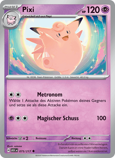Pixi 075/217 Erhabene Helden Pokémon Karte
