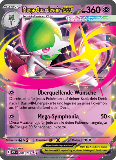 Mega-Guardevoir-ex 089/217 Erhabene Helden Pokémon Karte