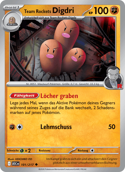 Team Rockets Digdri 101/217 Erhabene Helden Pokémon Karte