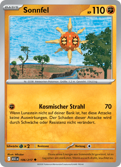 Sonnfel 106/217 Erhabene Helden Pokémon Karte