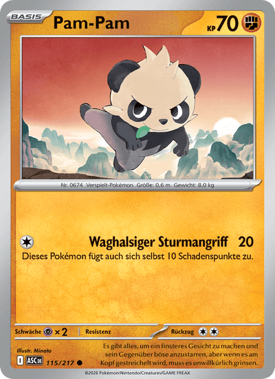 Pam-Pam 115/217 Erhabene Helden Pokémon Karte