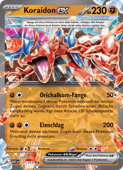 Koraidon-ex 121/217 Erhabene Helden Pokémon Karte