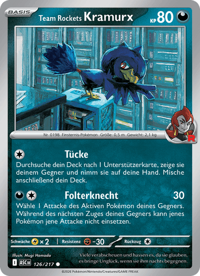 Team Rockets Kramurx 126/217 Erhabene Helden Pokémon Karte