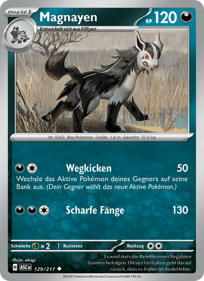Magnayen 129/217 Erhabene Helden Pokémon Karte