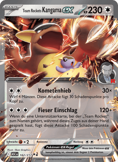Team Rockets Kangama-ex 162/217 Erhabene Helden Pokémon Karte