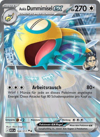 Aokis Dummimisel-ex 164/217 Erhabene Helden Pokémon Karte