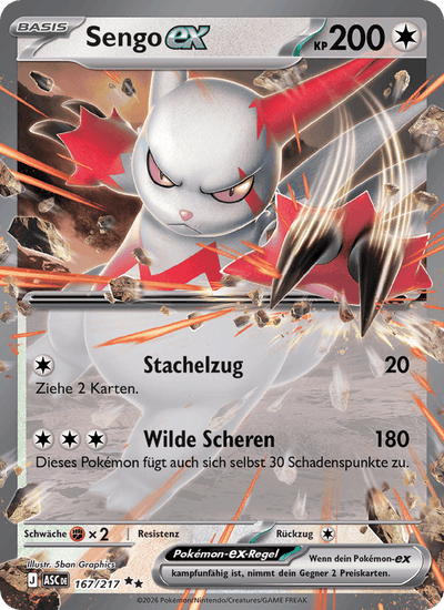 Sengo-ex 167/217 Erhabene Helden Pokémon Karte