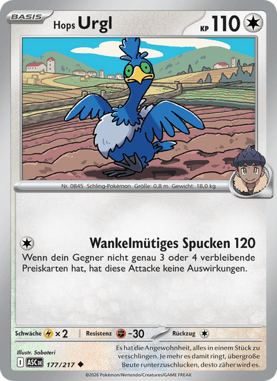 Hops Urgl 177/217 Erhabene Helden Pokémon Karte