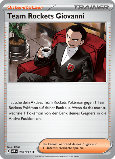 Team Rockets Giovanni 204/217 Erhabene Helden Pokémon Karte