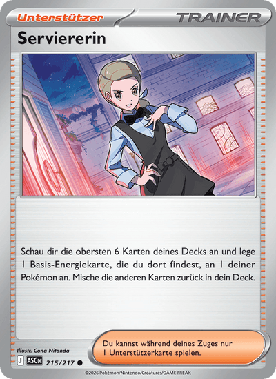 Serviererin 215/217 Erhabene Helden Pokémon Karte