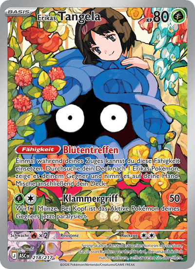 Erikas Tangela 218/217 Erhabene Helden Pokémon Karte