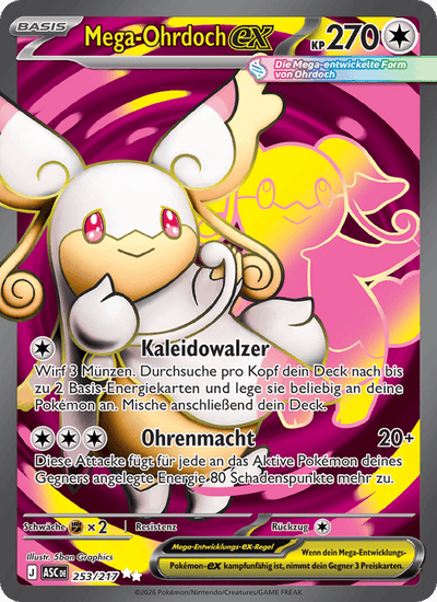 Mega-Ohrdoch-ex 253/217 Erhabene Helden Pokémon Karte