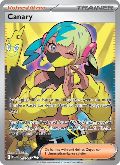 Canary 257/217 Erhabene Helden Pokémon Karte