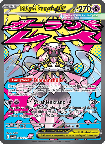 Mega-Diancie-ex 267/217 Erhabene Helden Pokémon Karte