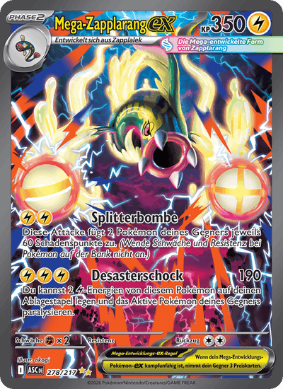Mega-Zapplarang-ex 278/217 Erhabene Helden Pokémon Karte