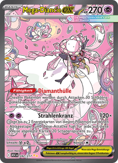 Mega-Diancie-ex 282/217 Erhabene Helden Pokémon Karte