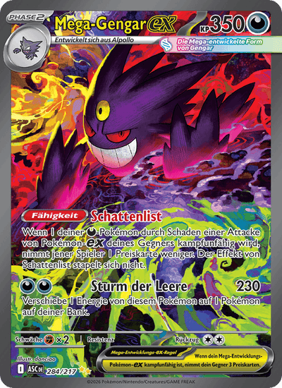Mega-Gengar-ex 284/217 Erhabene Helden Pokémon Karte