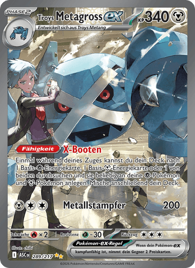 Troys Metagross-ex 289/217 Erhabene Helden Pokémon Karte
