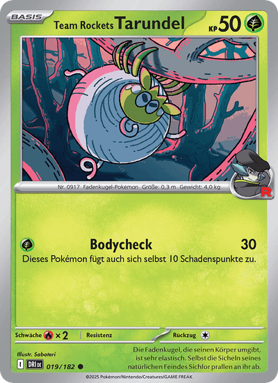 Team Rockets Tarundel 019/182 Ewige Rivalen Pokémon Karte