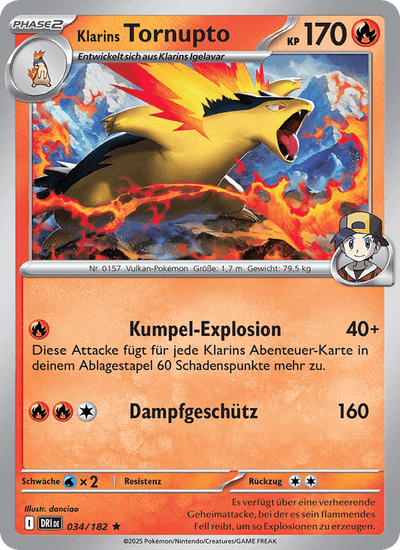 Klarins Tornupto 034/182 Ewige Rivalen Pokémon Karte