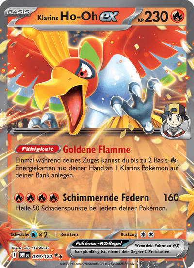 Klarins Ho-Oh-ex 039/182 Ewige Rivalen Pokémon Karte