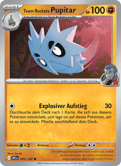 Team Rockets Pupitar 095/182 Ewige Rivalen Pokémon Karte