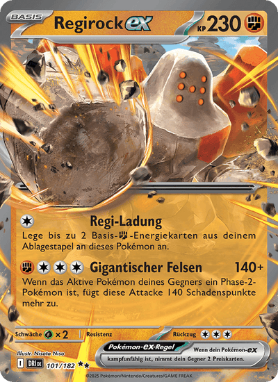 Regirock-ex 101/182 Ewige Rivalen Pokémon Karte