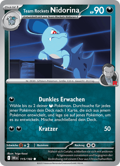 Team Rockets Nidorina 115/182 Ewige Rivalen Pokémon Karte