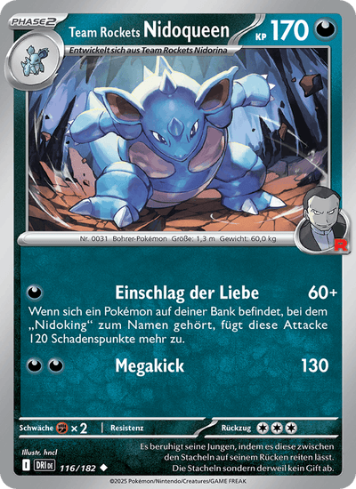 Team Rockets Nidoqueen 116/182 Ewige Rivalen Pokémon Karte
